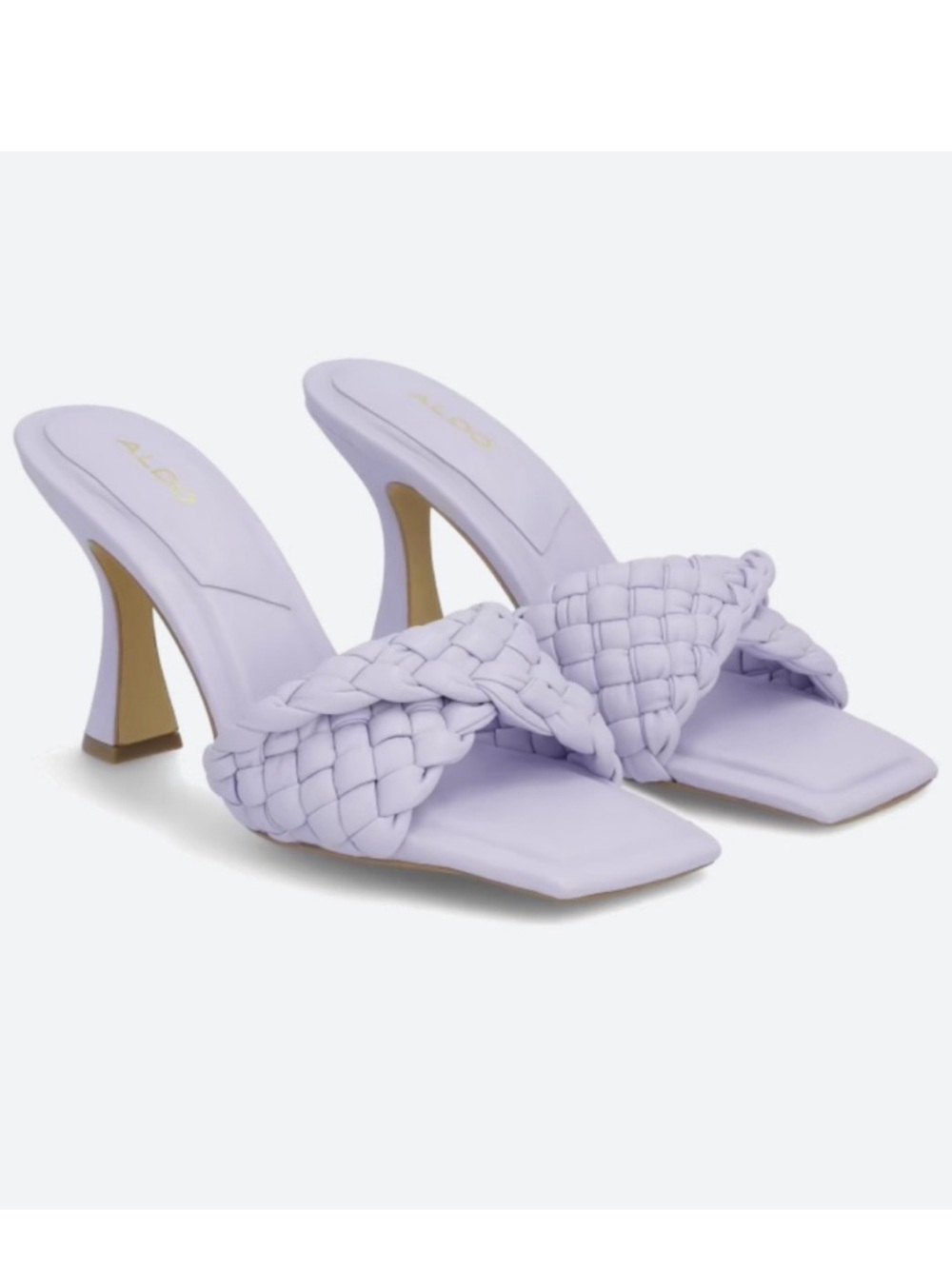 Aldo Milano Purple Braided Leather High Heel Mule - Size: 8.5